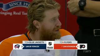 Blue Jackets Trade Cam Atkinson to the Flyers in Exchange for Jakub Voráček (July 24, 2021)