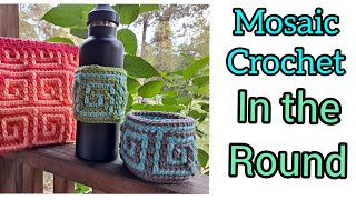 Mosaic Crochet in the Round - Greek Key Tutorial MULTIPLE of 9 - Advanced Beginner