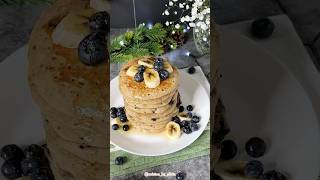 Blueberry Banana Pancakes 🥞 #pancakes #bananapancakes #blueberrypancakes #recipe #food #easyrecipe