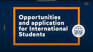 Opportunities and application for International Students