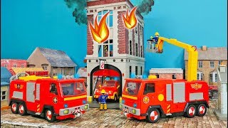 Fireman Sam Toy Story 🔥 Fire at Playmobil Ghostbusters Headquarters | Firefighter Movie for Kids