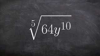 Simplify the 5th root of an expression using a factor tree and product prop