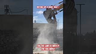 Demolishing a Bank Vault #demolition #construction #excavator