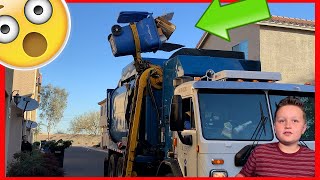 Garbage Truck Day With GARBAge Family Show! Nothing But Overfilled Trash Cans | Video For Kids