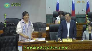 1130527台東縣議會第20屆第3次定期會--縣政總質詢