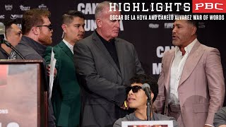 Security forced to separate Oscar de la Hoya and Canelo at Press Conference | #C