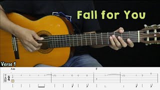 Fall For You - Secondhand Serenade - Fingerstyle Guitar Tutorial + TAB & Lyrics