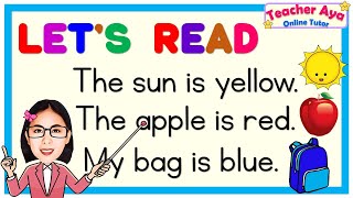 LEARN TO READ  | Reading Lesson for Kids | "Colors" Sentences |Teacher Aya Online Tutor