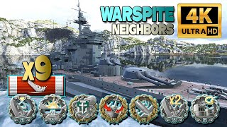 Battleship Warspite: 9 ships destroyed - World of Warships