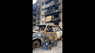 The remnants of urban warfare in Bucha, Ukraine