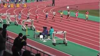 2013.3.16 第一回三田市記録会 共通女子100m 6組