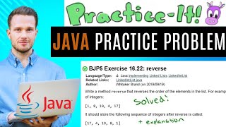 Java Practice It | Exercise 16.22: reverseh | LinkedList, #implementing instance methods
