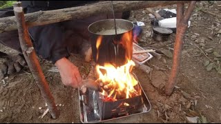 【ラーツー伝！】上級編 焚き火でキムチラーメン！ブッシュクラフト編【 bushcraft RarTouDen 】バイクツーリング