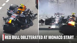 Perez unharmed as his Red Bull gets obliterated during Monaco Grand Prix start | ESPN F1