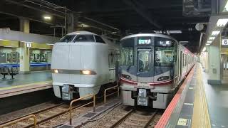 2023年9月8日IRいしかわ鉄道(七尾線)金沢(駅)5番のりば停車中→発車681系N12編成運行3003M特急列車能登かがり火3号 6番のりば停車中521系U7編成運行843M普通列車七尾行き