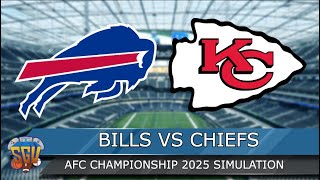 Buffalo Bills vs Kansas City Chiefs - AFC Championship Game Full Game Highlights (Madden 25 Sim)