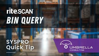 SYSPRO Quick Tip | riteSCAN 6 - Bin Query