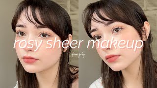 ⊹₊｡ rosy sheer makeup look 🌷  ˚₊⊹ : tutorial