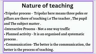 Techniques of Teaching| Teaching -Concept , Nature and Characteristics| B.ED Notes|