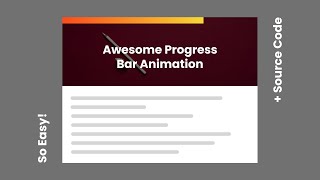 Awesome Responsive Progress Bar Animation in JavaScript | So Easy