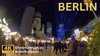 Berlin Christmas Magic: Night Walk at Kaiser-Wilhelm-Gedächtniskirche Market | 4K Winter Wonderland