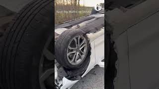 Dad shares video of impaled car after daughter survives crash