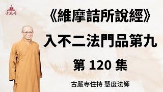 120.慧度法師講解《維摩詰所說經》入不二法門品第九