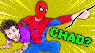 CHAD in DISGUISE as SPIDERMAN (Undercover to Prank Comic Book Hacker to Learn about GKC School)