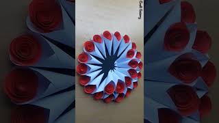Unique Paper Flower Wall Hanging Idea #walldecoridea #shorts  #youtubeshorts #viralshorts