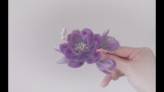 【非遗绒花教程】绒花与烫花的结合