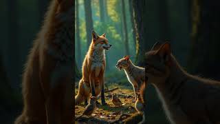 The Fox Rescue A Small Squirrel #ai #viralshorts #ytshorts #shorts #fox #squirrel