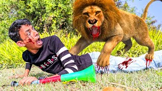 Lion Attack On Village Boy In Forest Flute Playing Time