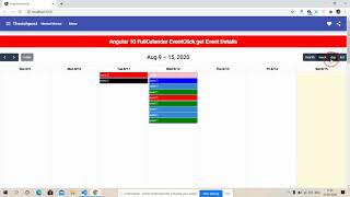 Angular 10 FullCalendar EventClick Working Functionality