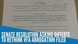 Senate resolution asking Duterte to rethink VFA abrogation filed