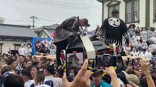 喧嘩神輿‼️鉢合わせと同時に乱闘勃発　持田大神輿対溝辺町大神輿　乱闘　熱狂【松山道後秋祭り本宮2024】