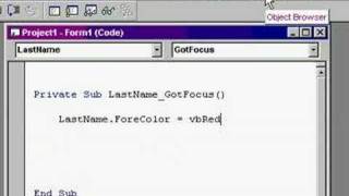 Visual Basic Tutorial: Events & Properties