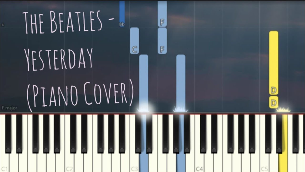 The Beatles - Yesterday | Simple Piano | Piano Pop Song Tutorial - YouTube