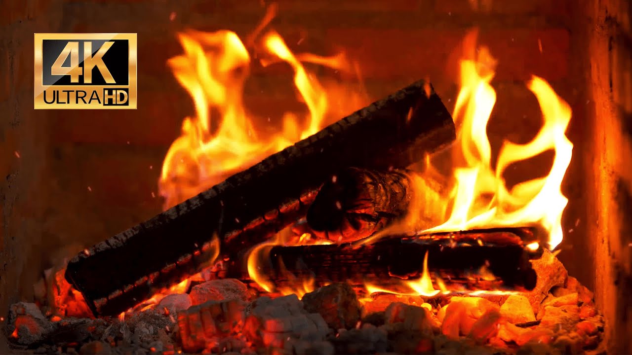 Crackling Fireplace Sounds For Sleeping Dark Screen Fire 4k Asmr