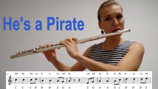 Pirates of the Caribbean - He's a Pirate -Flute tutorial + Sheet music