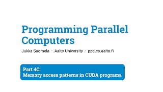 Programming Parallel Computers: Part 4C