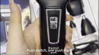 Kemei 3 In 1 Rechargeable Electric Shaver Men’s Grooming Kit (KM-6333) With USB Charging Cable