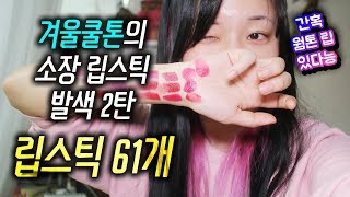 쿨톤의 소장 로드샵 립스틱 2탄 61개 발색!! 토나올뻔... [밀크캣]