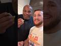 Daniel Cormier eating Georgian food with Merab Dvalishvili