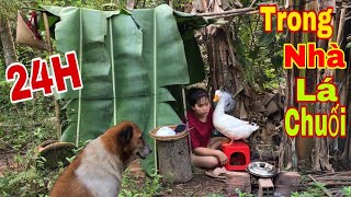 Thử Thách 24H sống Trong Nhà Lá Chuối - Câu Chuyện Kinh Dị Điêm Khuya. Bim Bim Chạy mất Dép