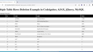 Delete multiple rows from table using Codeigniter, AJAX, jQuery, MySQL