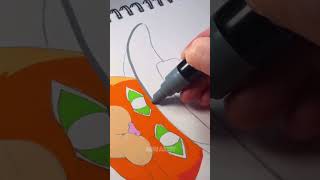 Drawing Puss in Boots with Posca Markers! #shorts