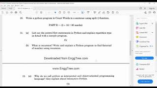 GE 3151 - Problem Solving and Python Programming - Model Paper 1