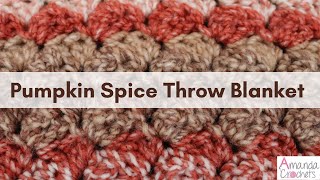 Pumpkin Spice Throw Blanket | Easy Crochet Blanket | Fall Blanket | #makeitpremier