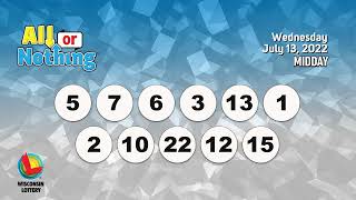 Wisconsin Lottery Midday Draw 07/13/2022