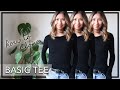 HOW TO Copy a Basic Tee! DIY Sewing for beginners, long sleeve t-shirt pattern from scratch!